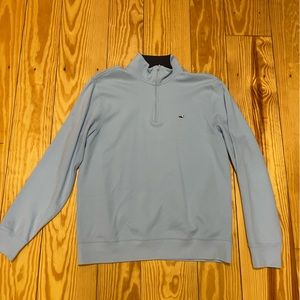 Vineyard Vines Mens Small Quater Zip Light Blue